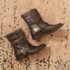 Born Black Leather Mid-Calf Boots.